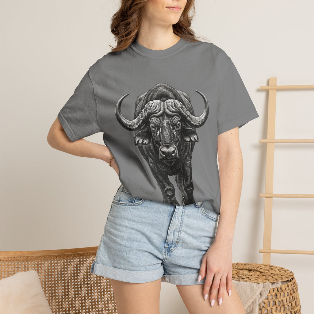 Buffalo Charge T‑Shirt — Bold Running Buffalo Graphic Tee