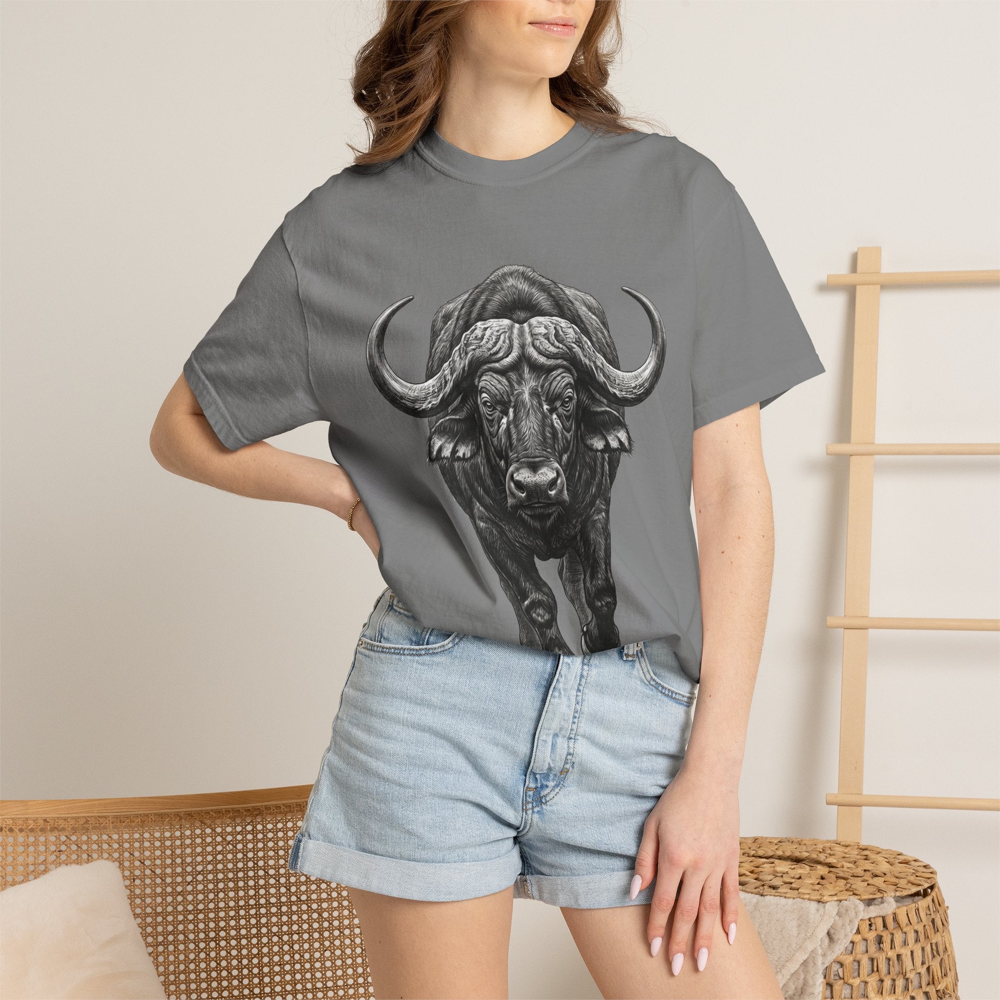Buffalo Charge T‑Shirt — Bold Running Buffalo Graphic Tee
