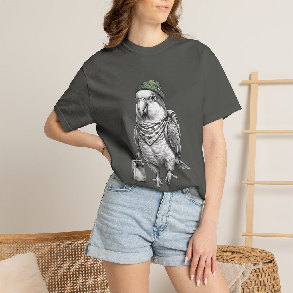 Parrot With Beanie T-Shirt — Hipster Bird Graphic Tee