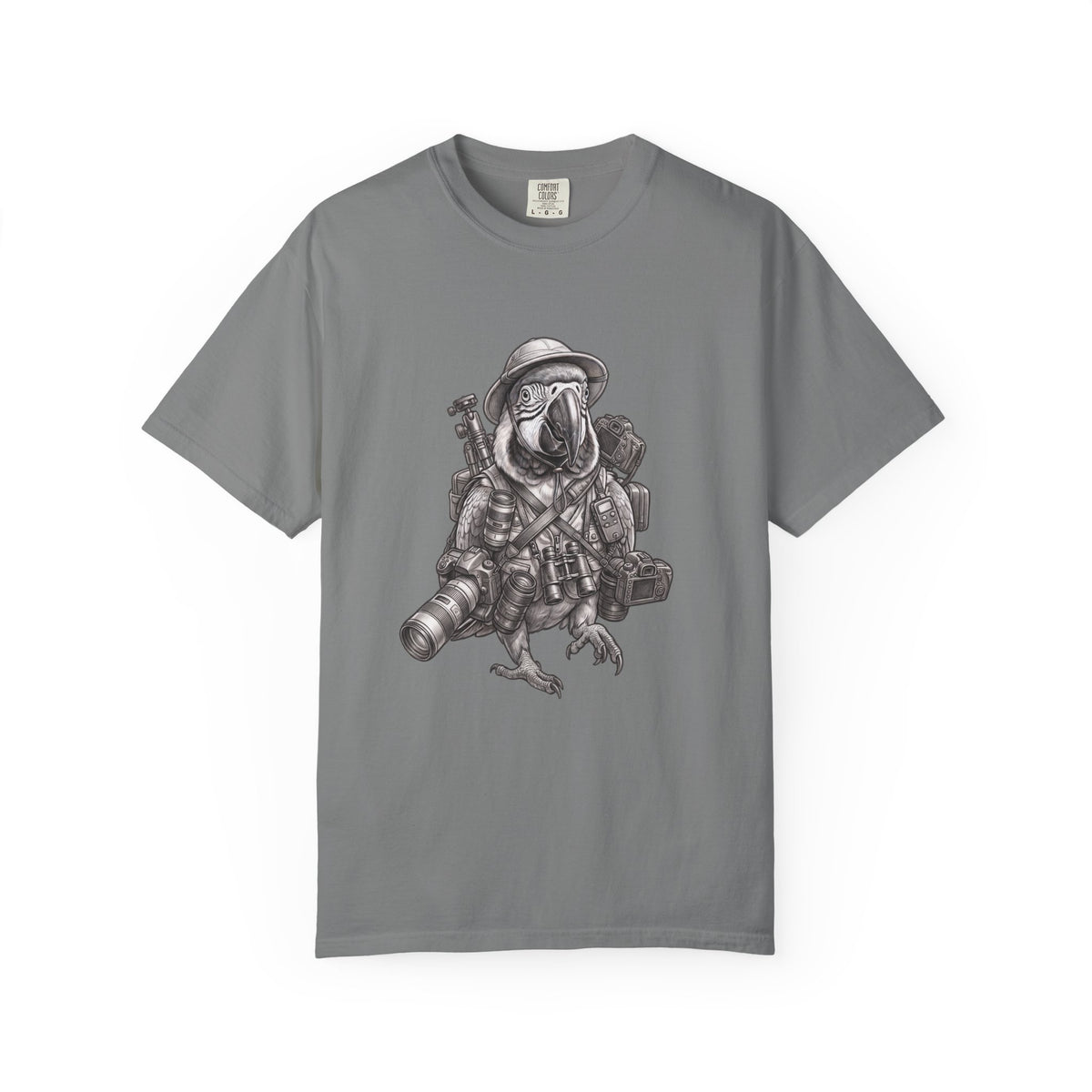 Adventure Parrot T-Shirt — Vintage Explorer Bird Illustration
