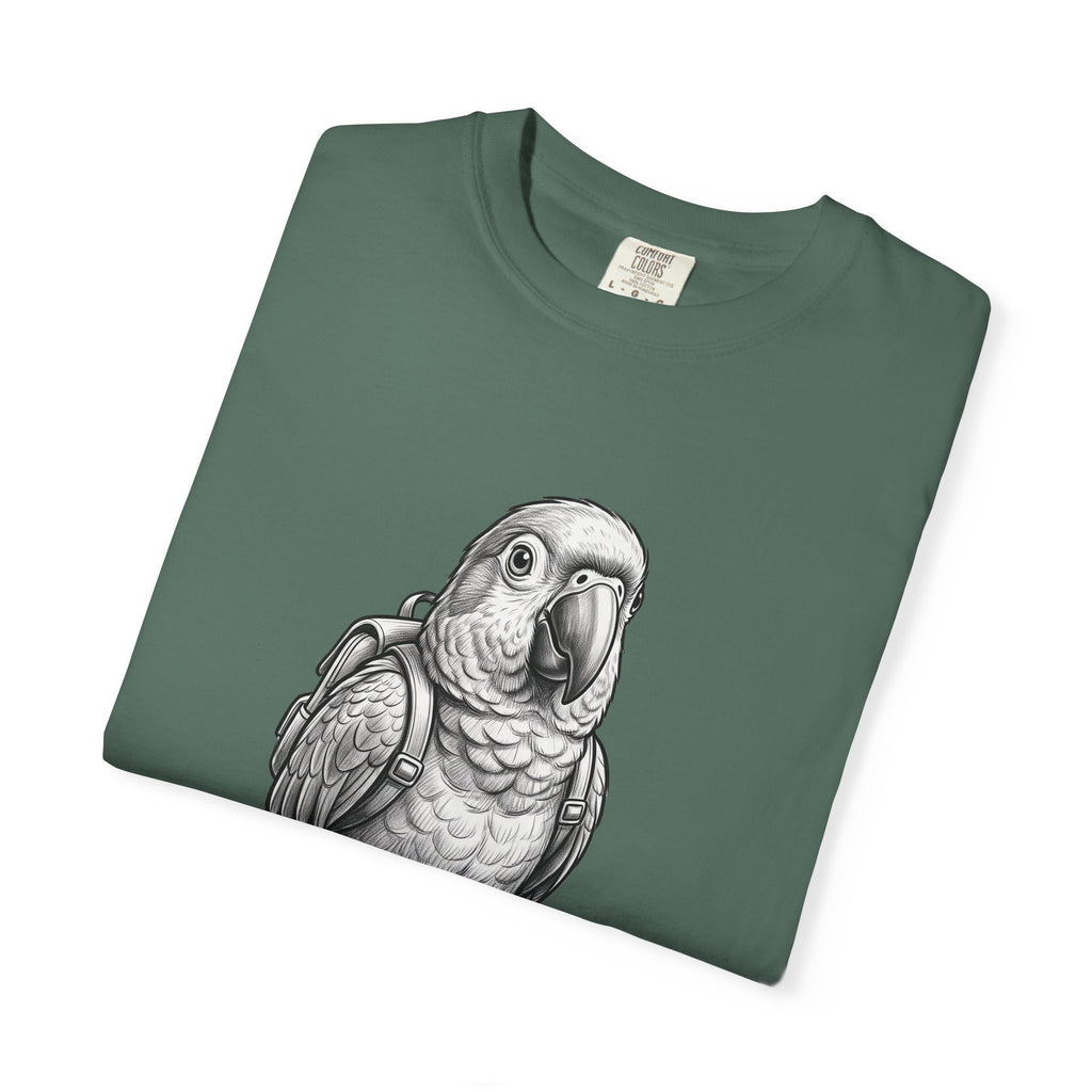 African Grey Parrot T-Shirt — Realistic Bird Illustration Shirt
