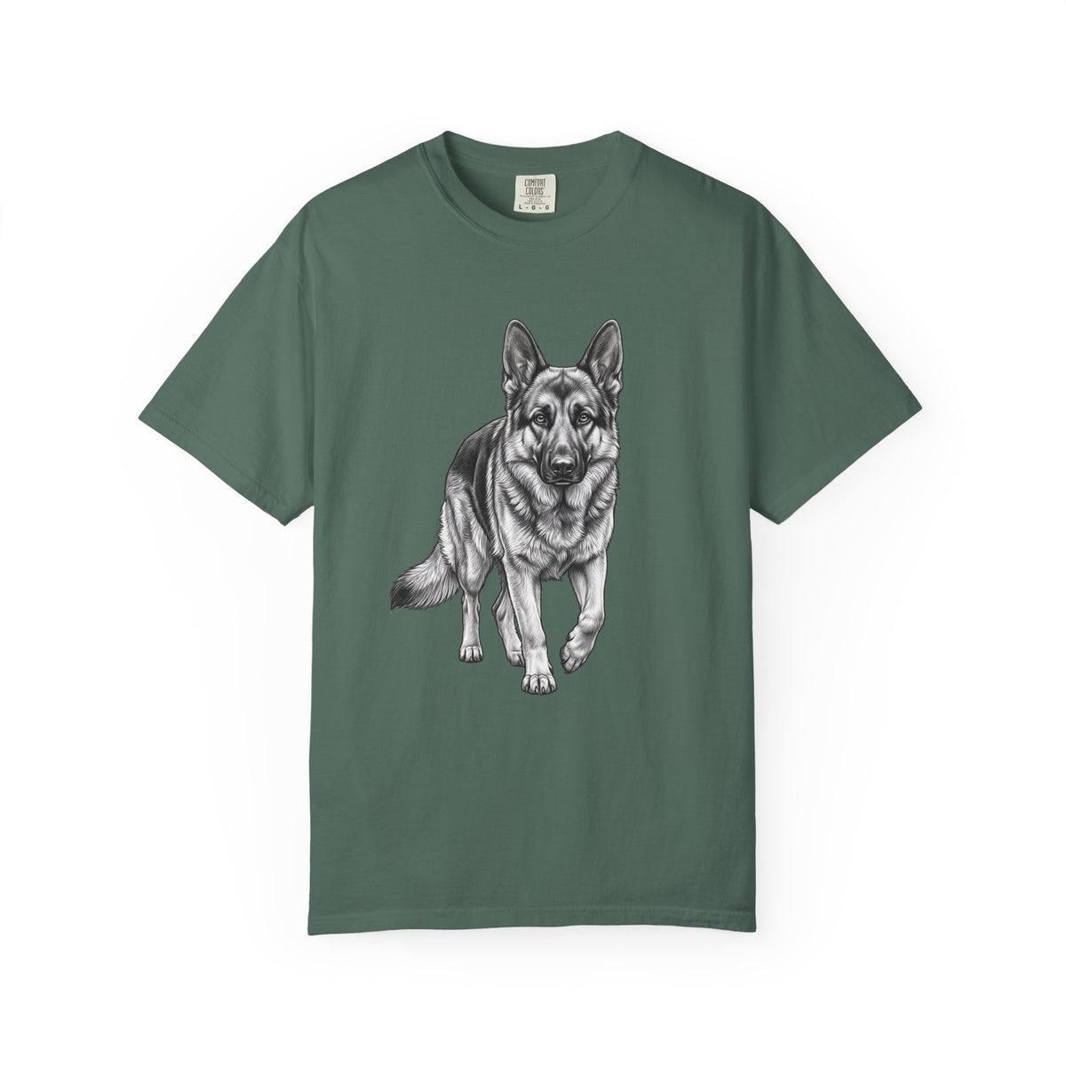 German Shepherd Graphic Tee – Realistic Dog Portrait T-Shirt
