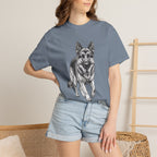 German Shepherd Graphic Tee – Realistic Dog Portrait T-Shirt