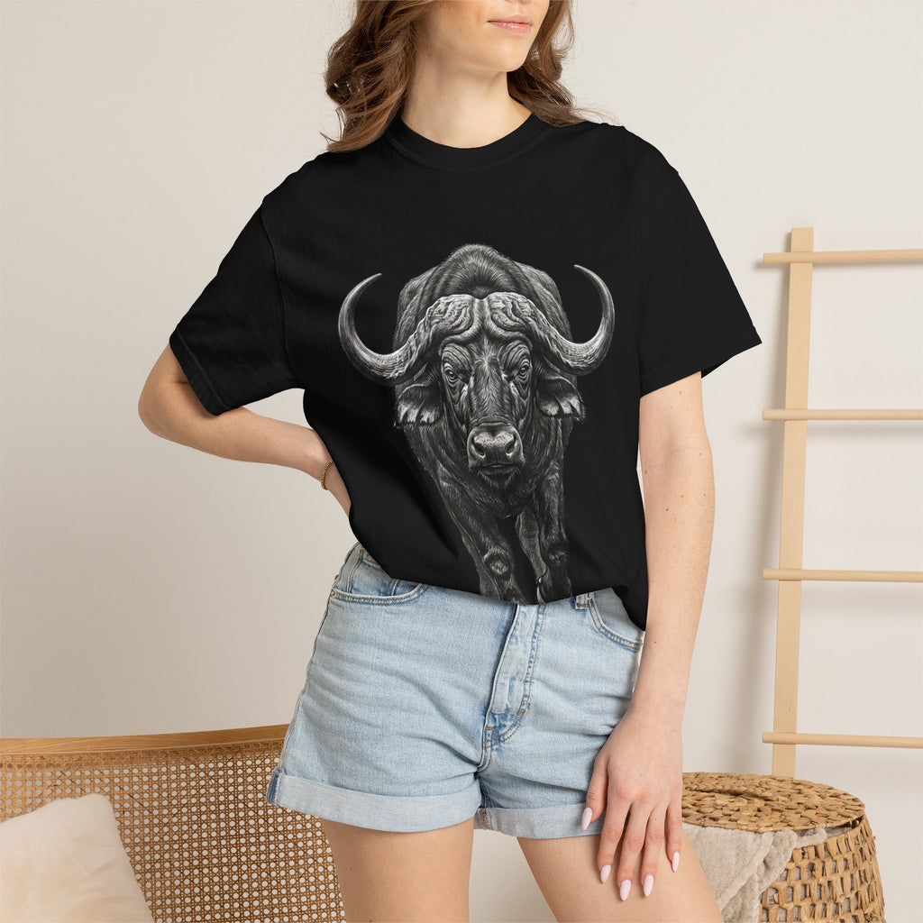 Buffalo Charge T‑Shirt — Bold Running Buffalo Graphic Tee