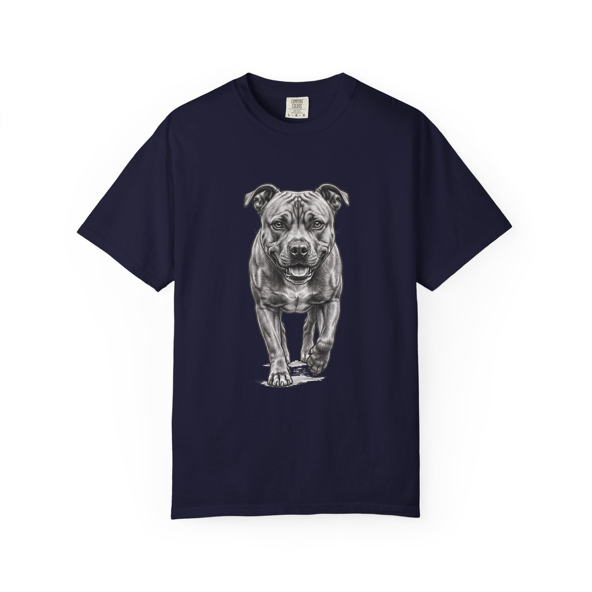 Pit Bull Portrait T‑Shirt — Realistic Running Dog Graphic Tee