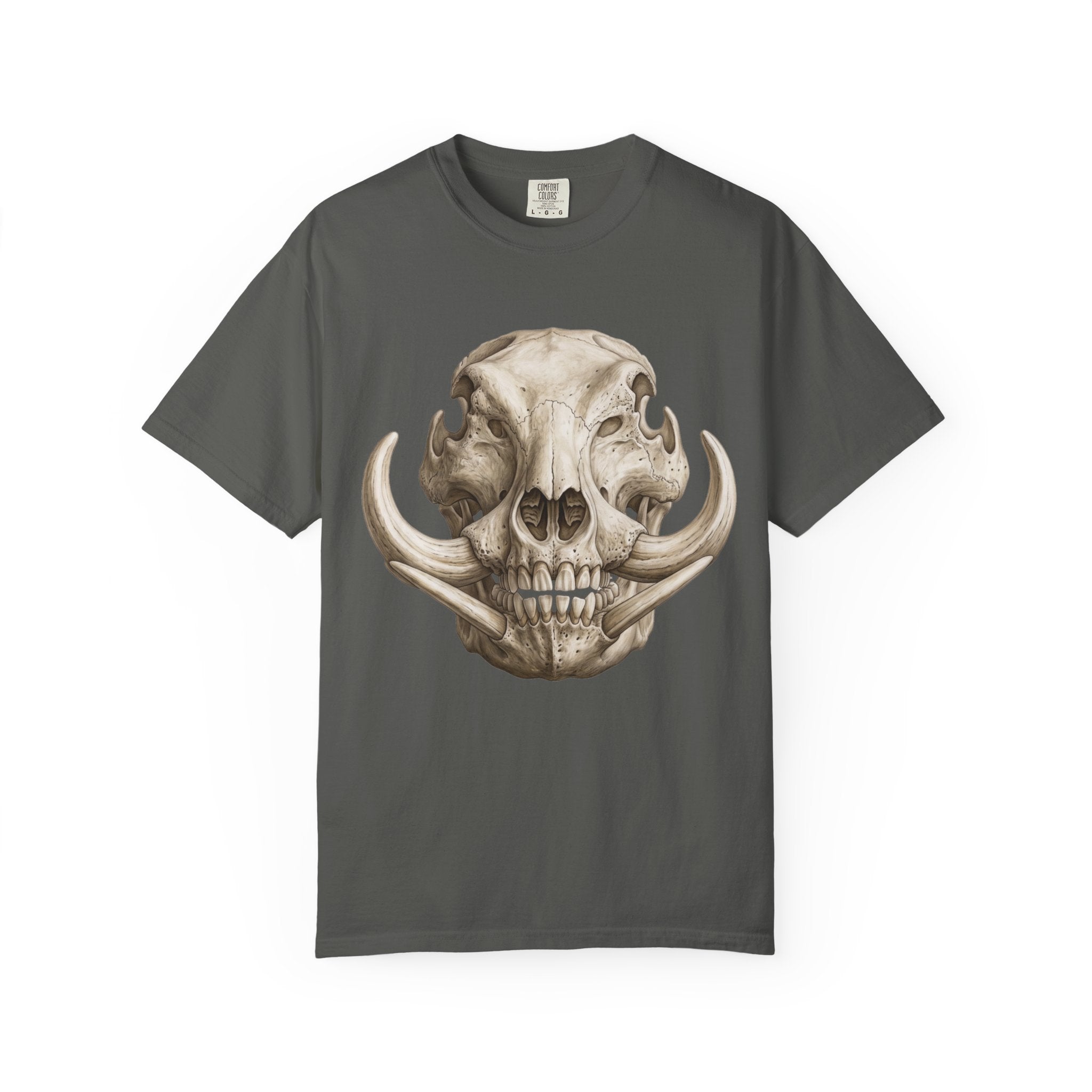 Boar Skull Graphic T-Shirt — Gothic Animal Skull Tee for Men & Women