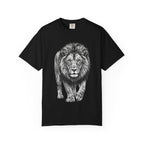 Lion Graphic T-Shirt — Realistic Walking Lion Illustration