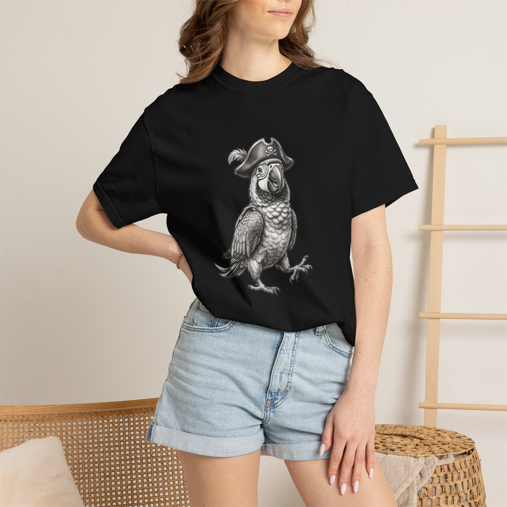 Pirate Parrot T‑Shirt — Vintage Illustration Tee for Bird Lovers & Nautical Fans