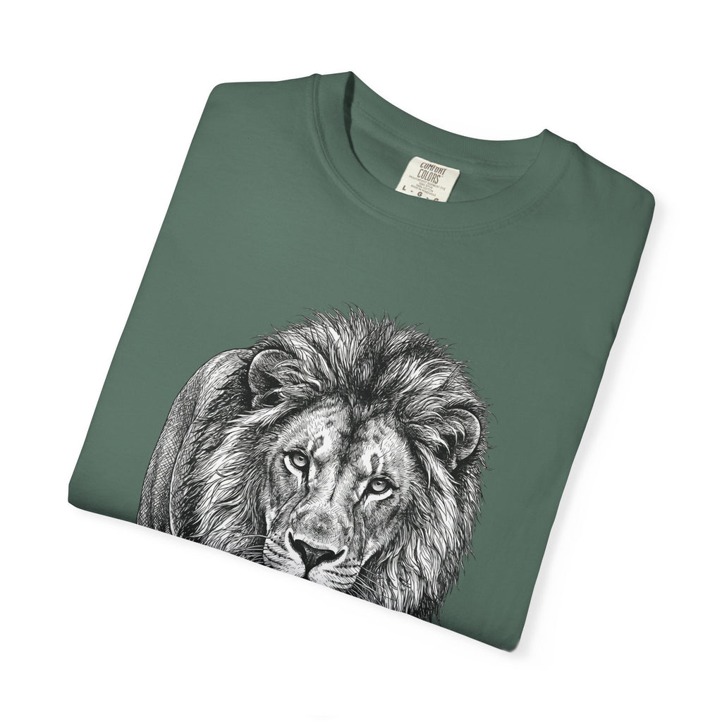 Lion Graphic T-Shirt — Realistic Walking Lion Illustration