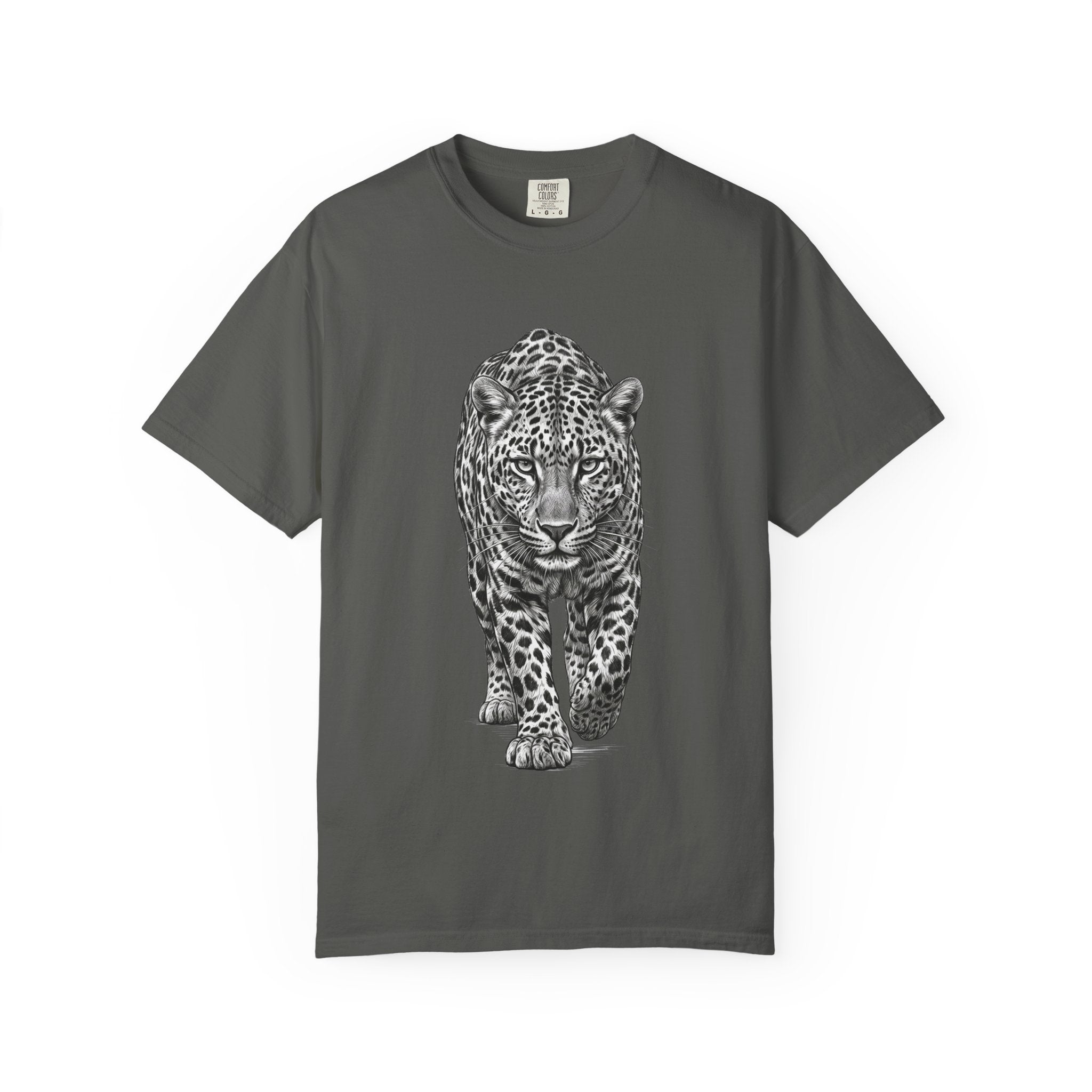 Leopard Walk T‑Shirt — Realistic Graphic Big Cat Tee