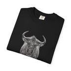 Wildebeest Illustration T-Shirt — Vintage Safari Animal Graphic Tee