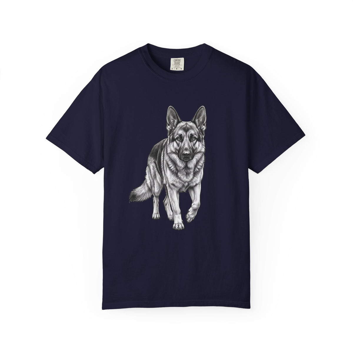 German Shepherd Graphic Tee – Realistic Dog Portrait T-Shirt