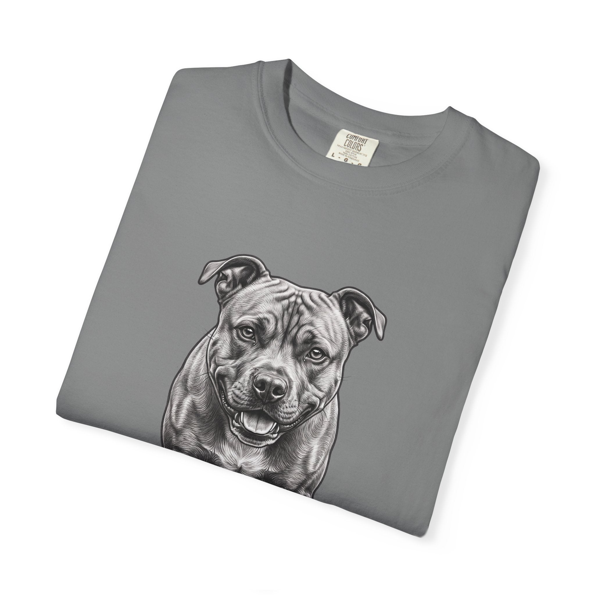 Pit Bull Portrait T‑Shirt — Realistic Running Dog Graphic Tee