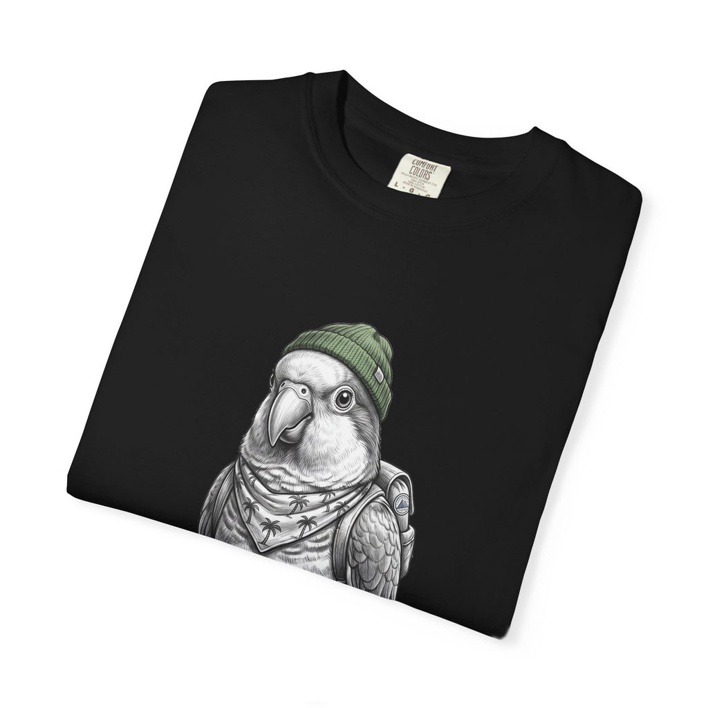 Parrot With Beanie T-Shirt — Hipster Bird Graphic Tee