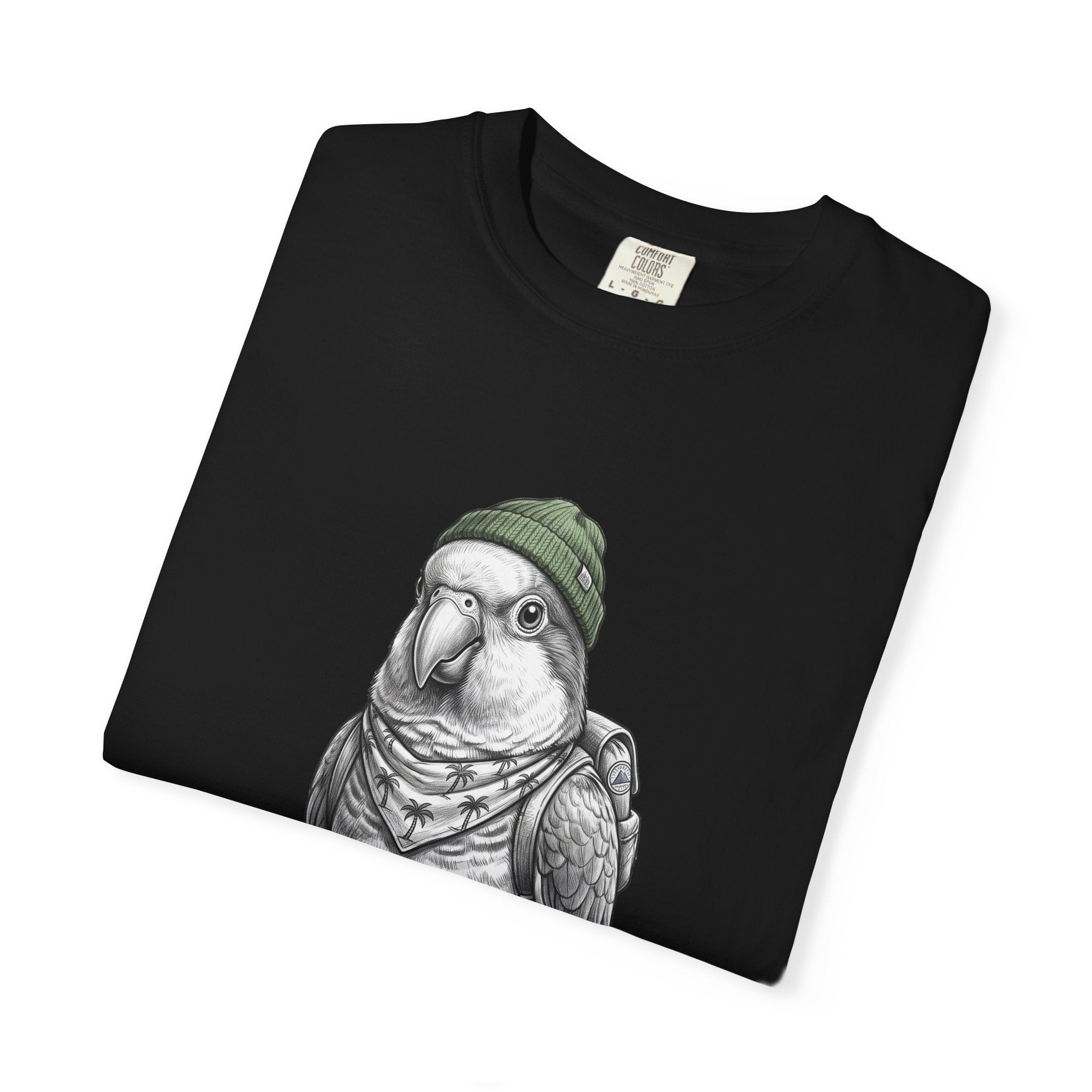 Parrot With Beanie T-Shirt — Hipster Bird Graphic Tee
