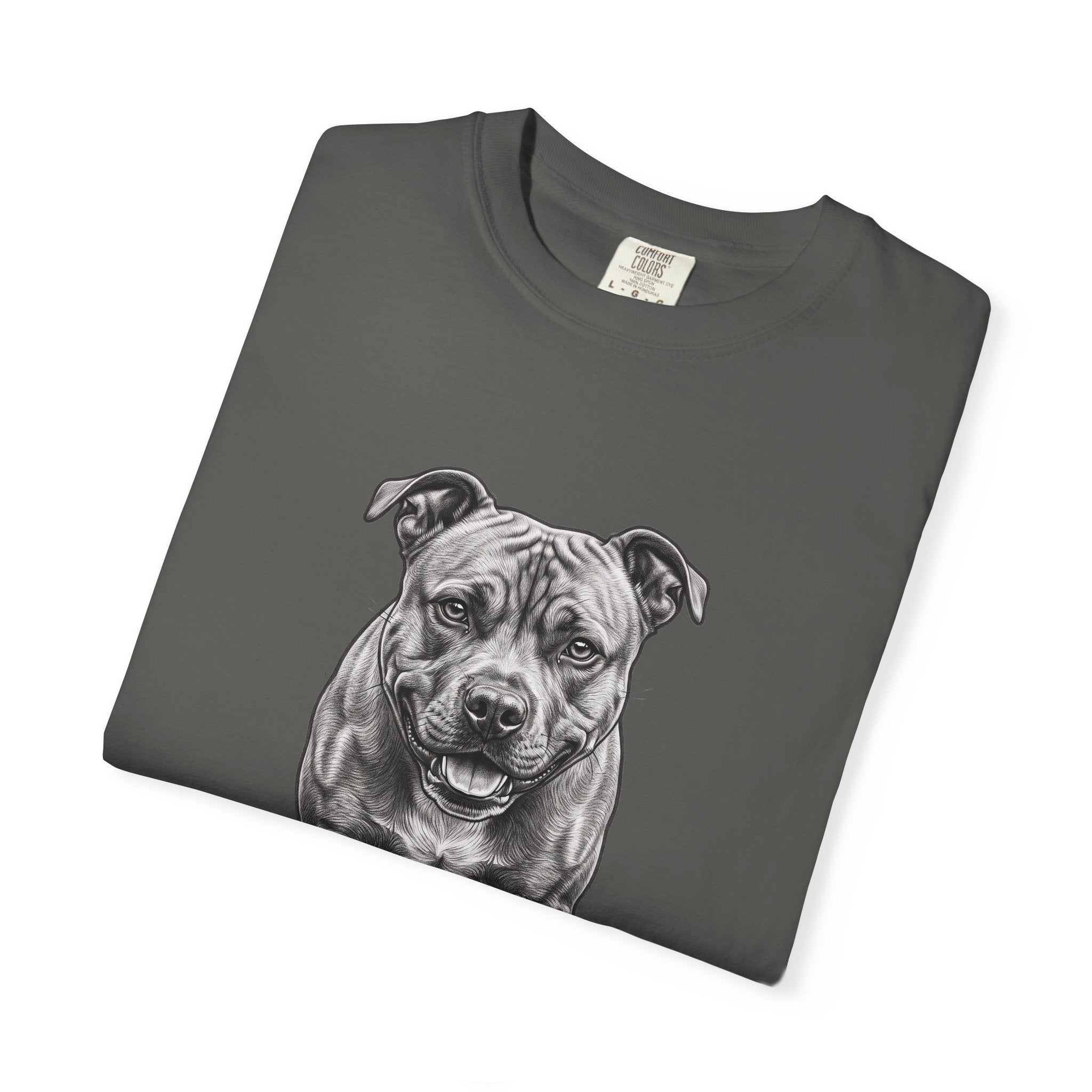 Pit Bull Portrait T‑Shirt — Realistic Running Dog Graphic Tee