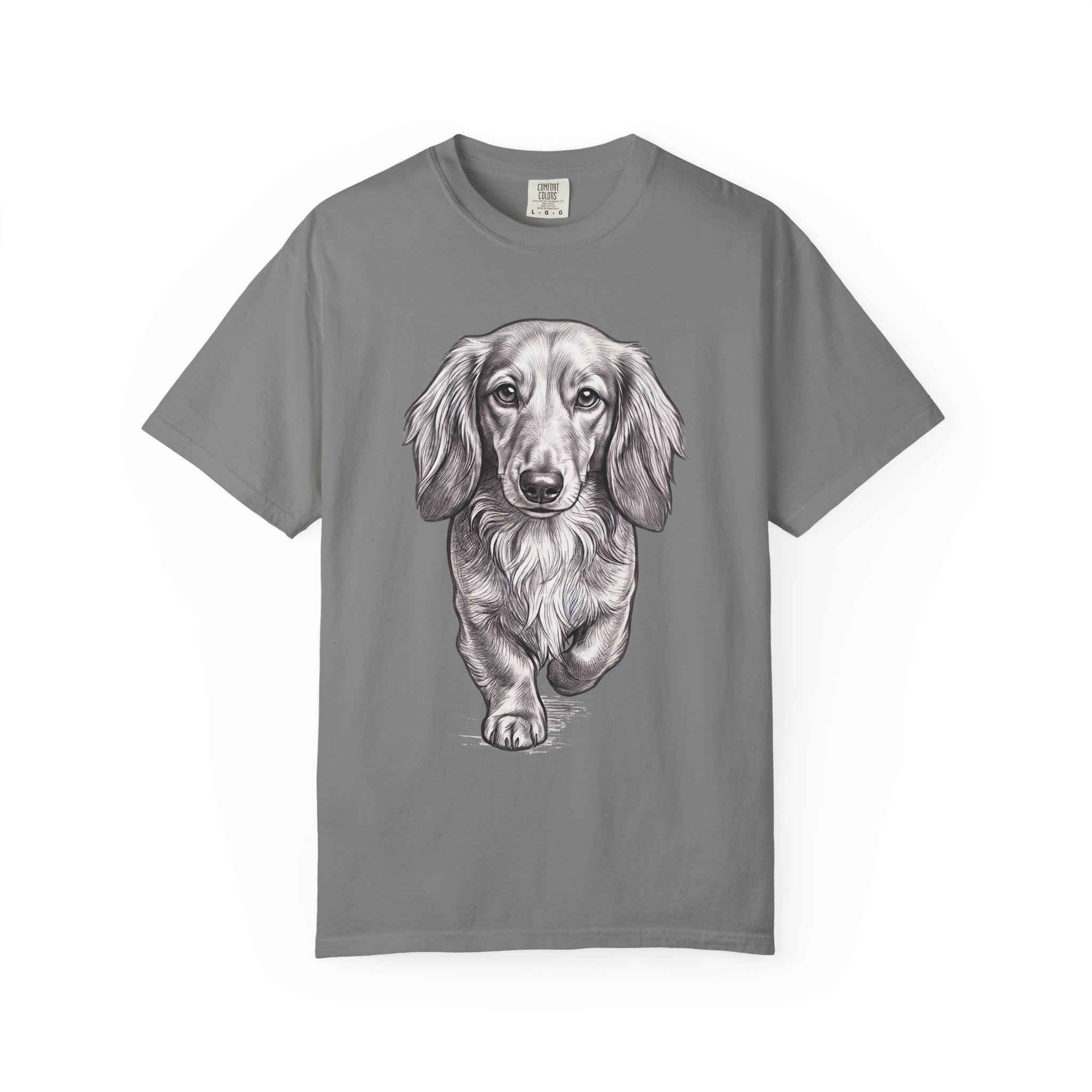 Dachshund Portrait T-Shirt — Realistic Walking Sausage Dog Tee for Dog Lovers