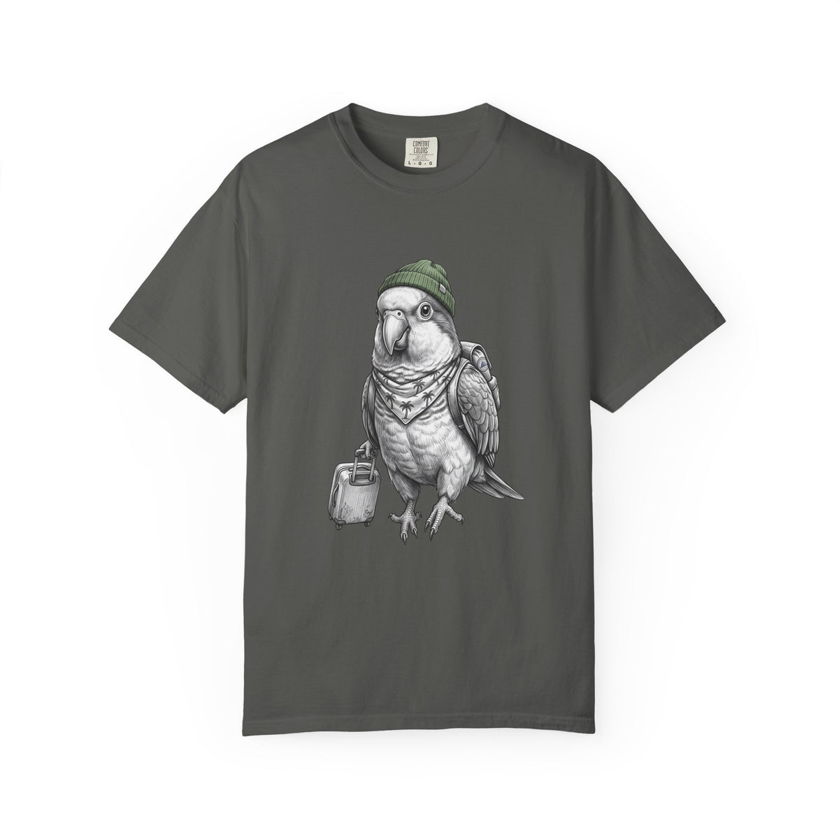 Parrot With Beanie T-Shirt — Hipster Bird Graphic Tee
