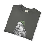 Parrot With Beanie T-Shirt — Hipster Bird Graphic Tee