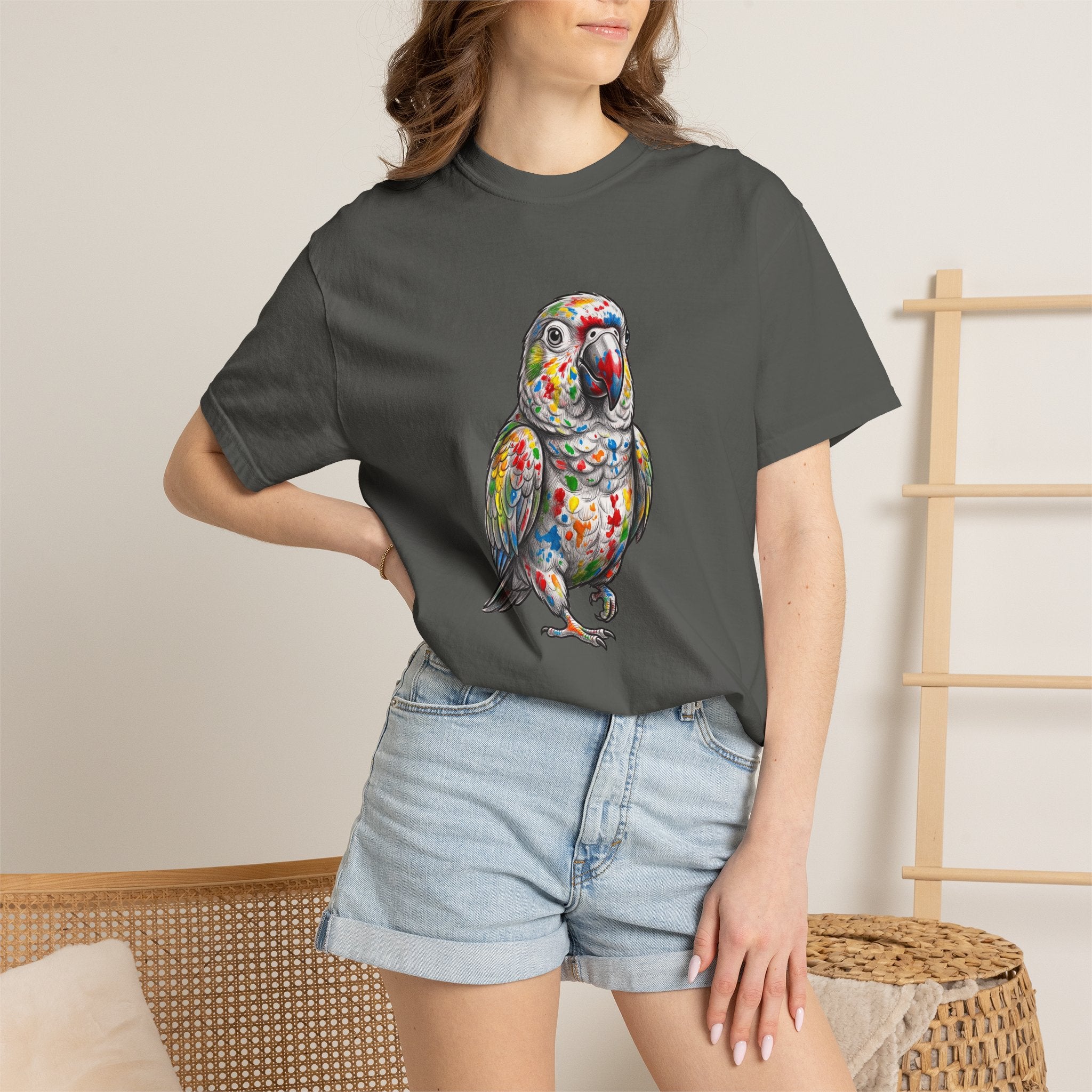 Colorful Parrot T-Shirt — Vibrant Tropical Bird Tee for Parrot Lovers