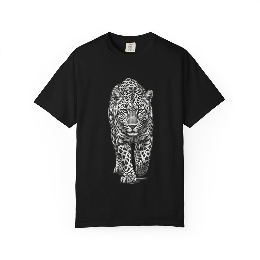 Leopard Walk T‑Shirt — Realistic Graphic Big Cat Tee
