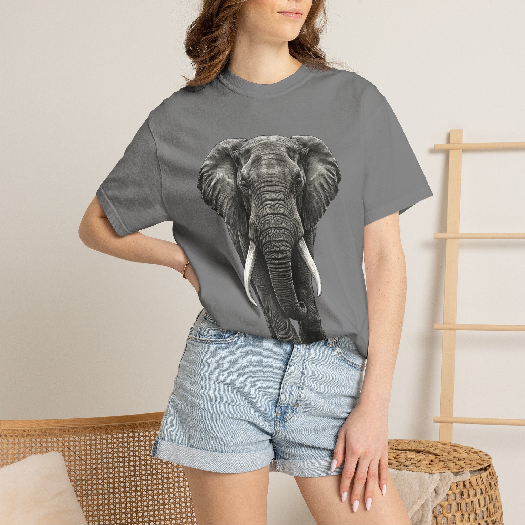 Elephant Graphic T-Shirt — Realistic Safari Animal Tee