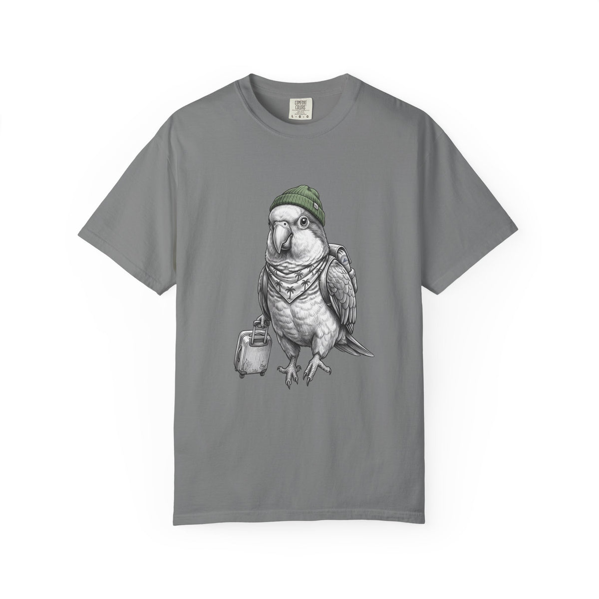 Parrot With Beanie T-Shirt — Hipster Bird Graphic Tee
