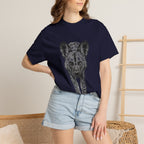 African Wild Dog Graphic T-Shirt — Realistic Walking Pawprint Design