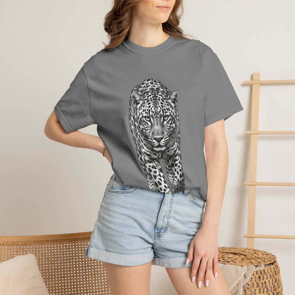 Leopard Walk T‑Shirt — Realistic Graphic Big Cat Tee