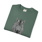 Zebra Front-Print T-Shirt — Realistic Monochrome Wildlife Tee