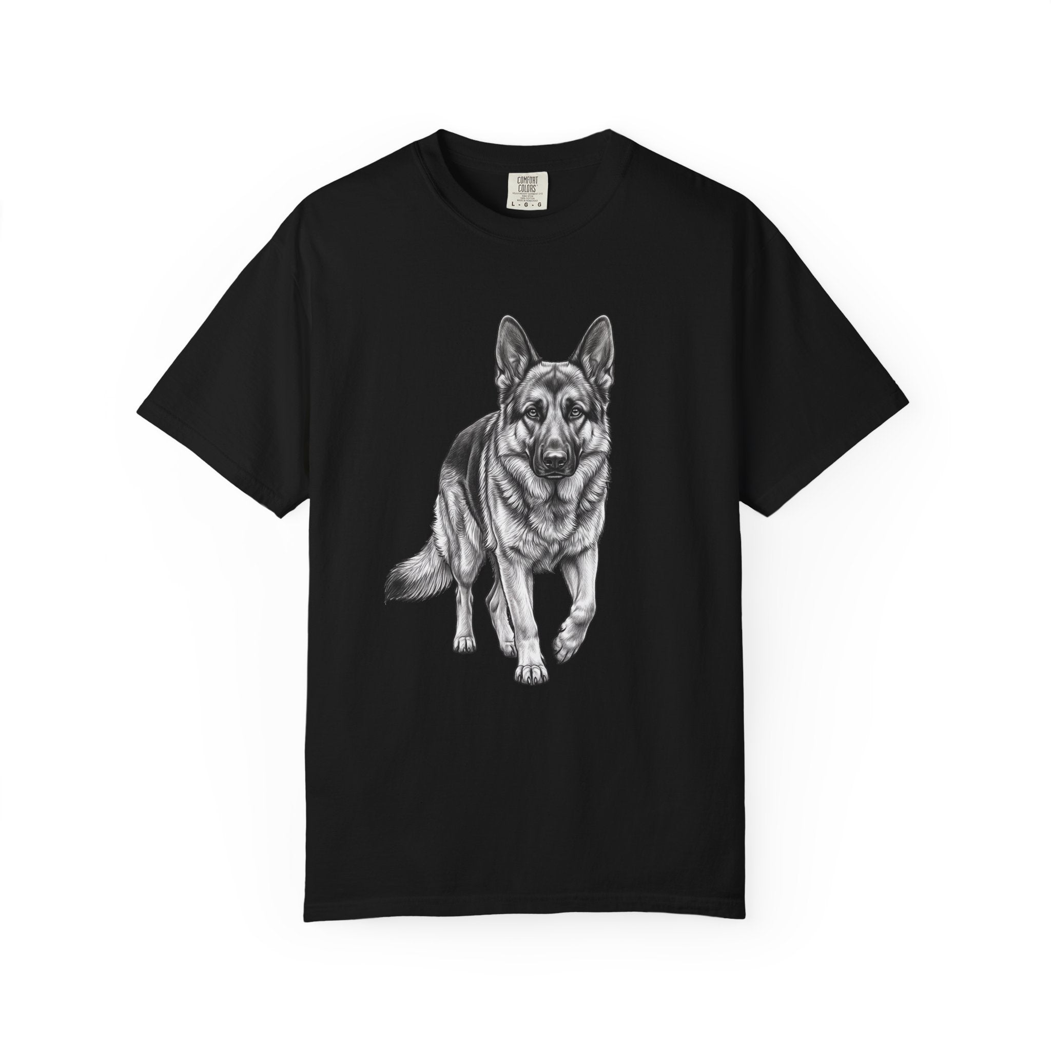 German Shepherd Graphic Tee – Realistic Dog Portrait T-Shirt