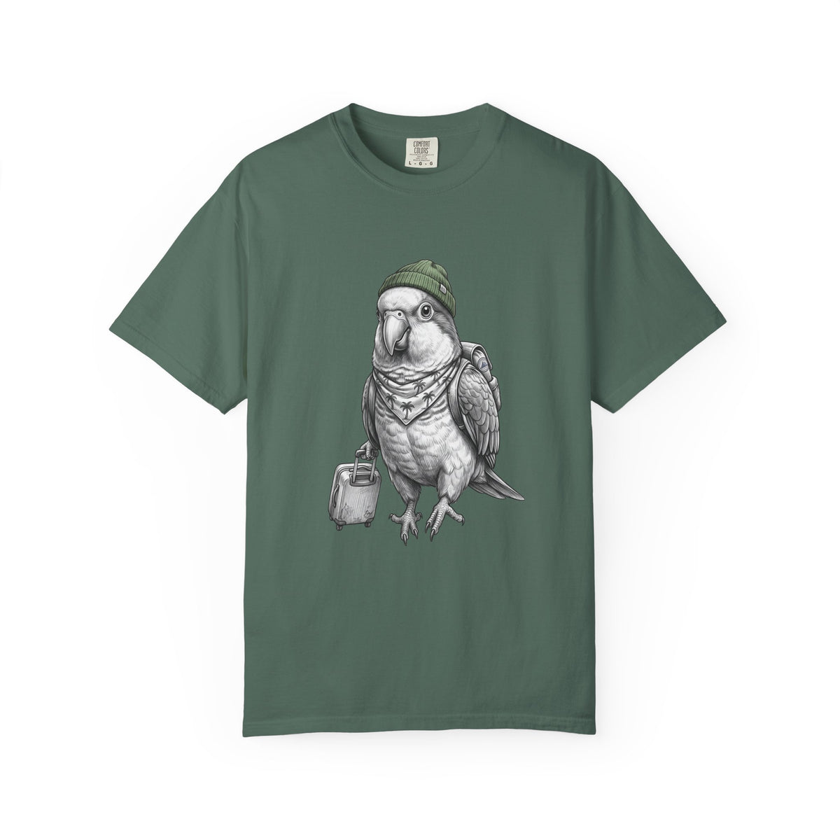 Parrot With Beanie T-Shirt — Hipster Bird Graphic Tee
