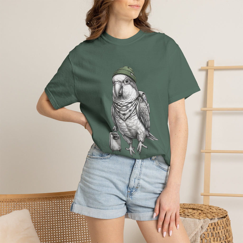 Parrot With Beanie T-Shirt — Hipster Bird Graphic Tee