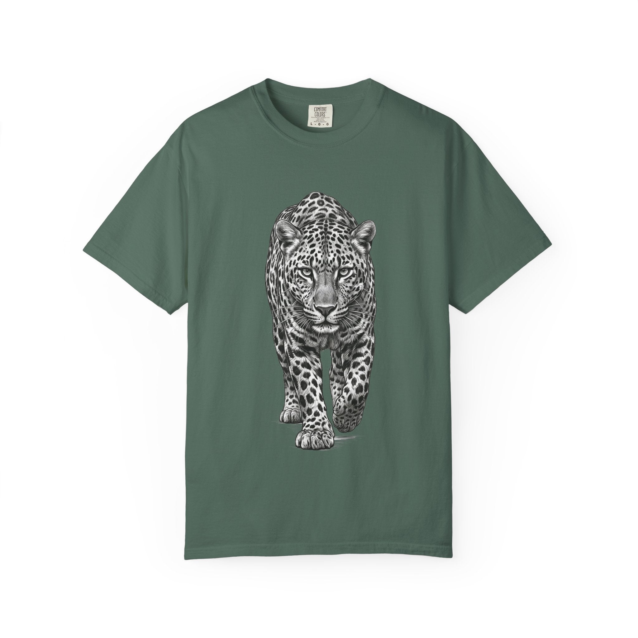 Leopard Walk T‑Shirt — Realistic Graphic Big Cat Tee