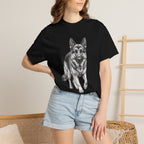 German Shepherd Graphic Tee – Realistic Dog Portrait T-Shirt