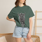 Wildebeest Illustration T-Shirt — Vintage Safari Animal Graphic Tee