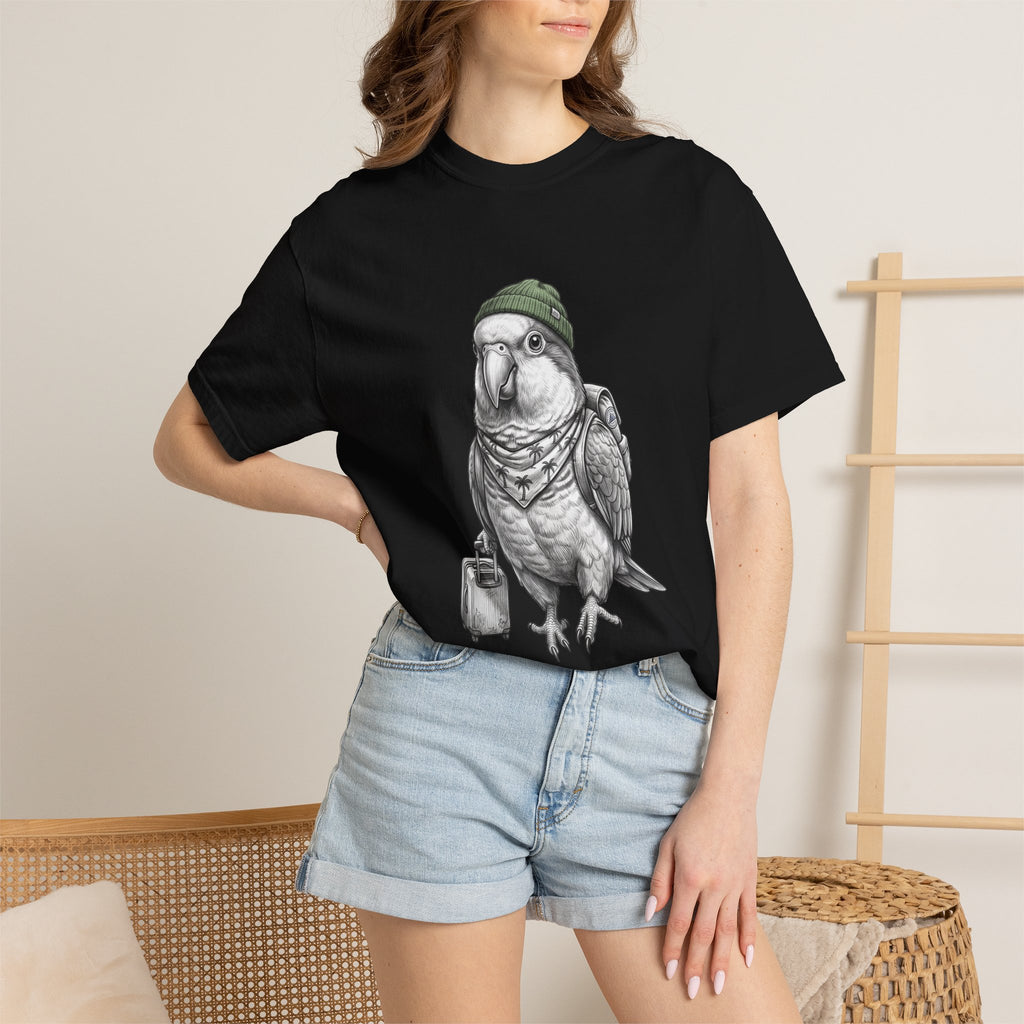 Parrot With Beanie T-Shirt — Hipster Bird Graphic Tee