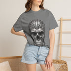 Ornate Silver Skull T-Shirt — Gothic Day of the Dead Style Shirt
