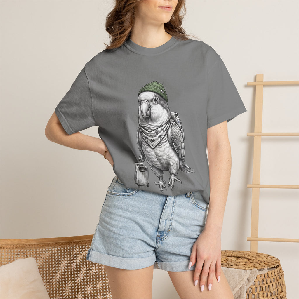 Parrot With Beanie T-Shirt — Hipster Bird Graphic Tee
