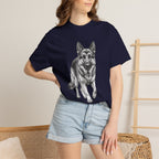 German Shepherd Graphic Tee – Realistic Dog Portrait T-Shirt