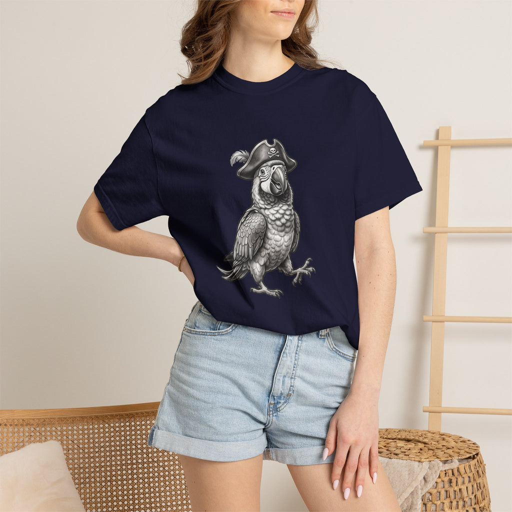 Pirate Parrot T‑Shirt — Vintage Illustration Tee for Bird Lovers & Nautical Fans