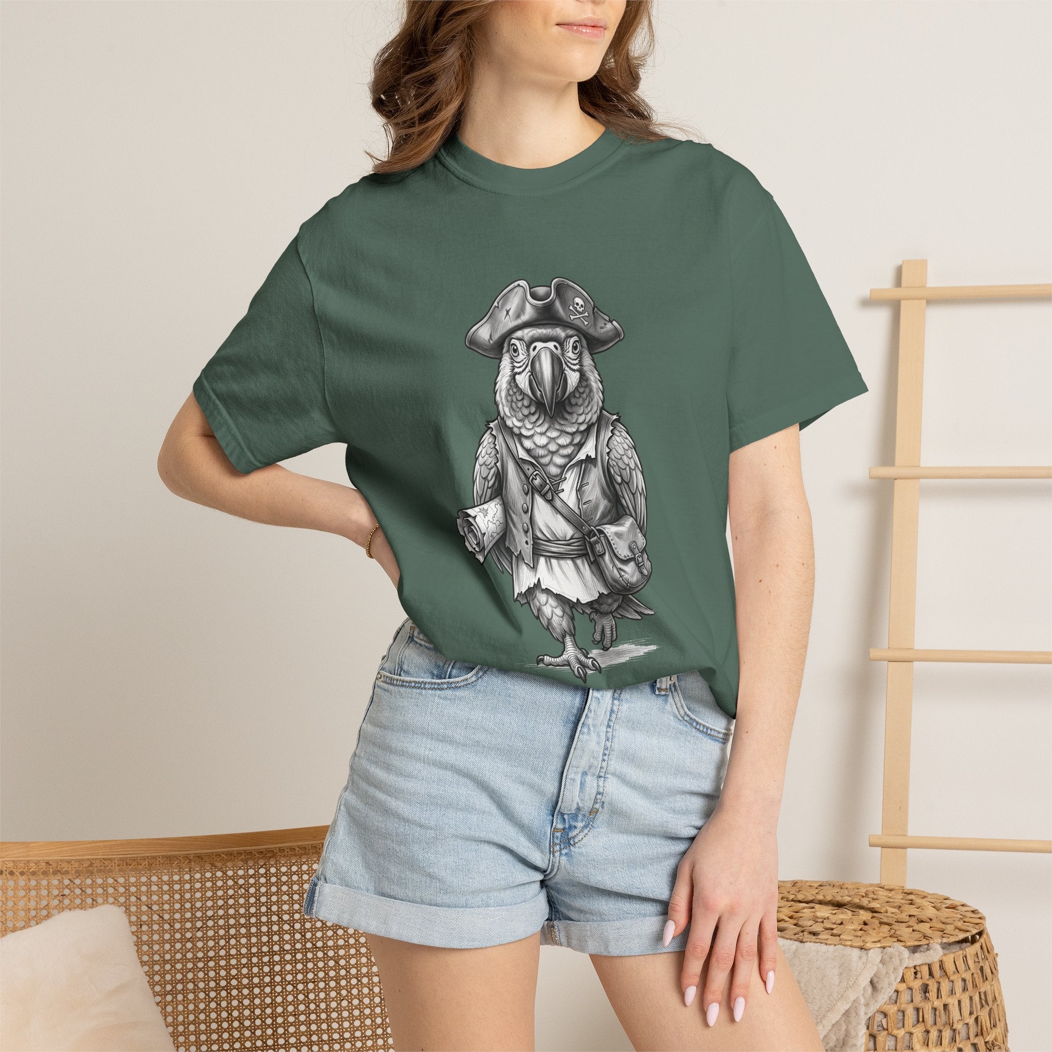 Pirate Parrot T-Shirt — Vintage Nautical Bird Graphic Tee
