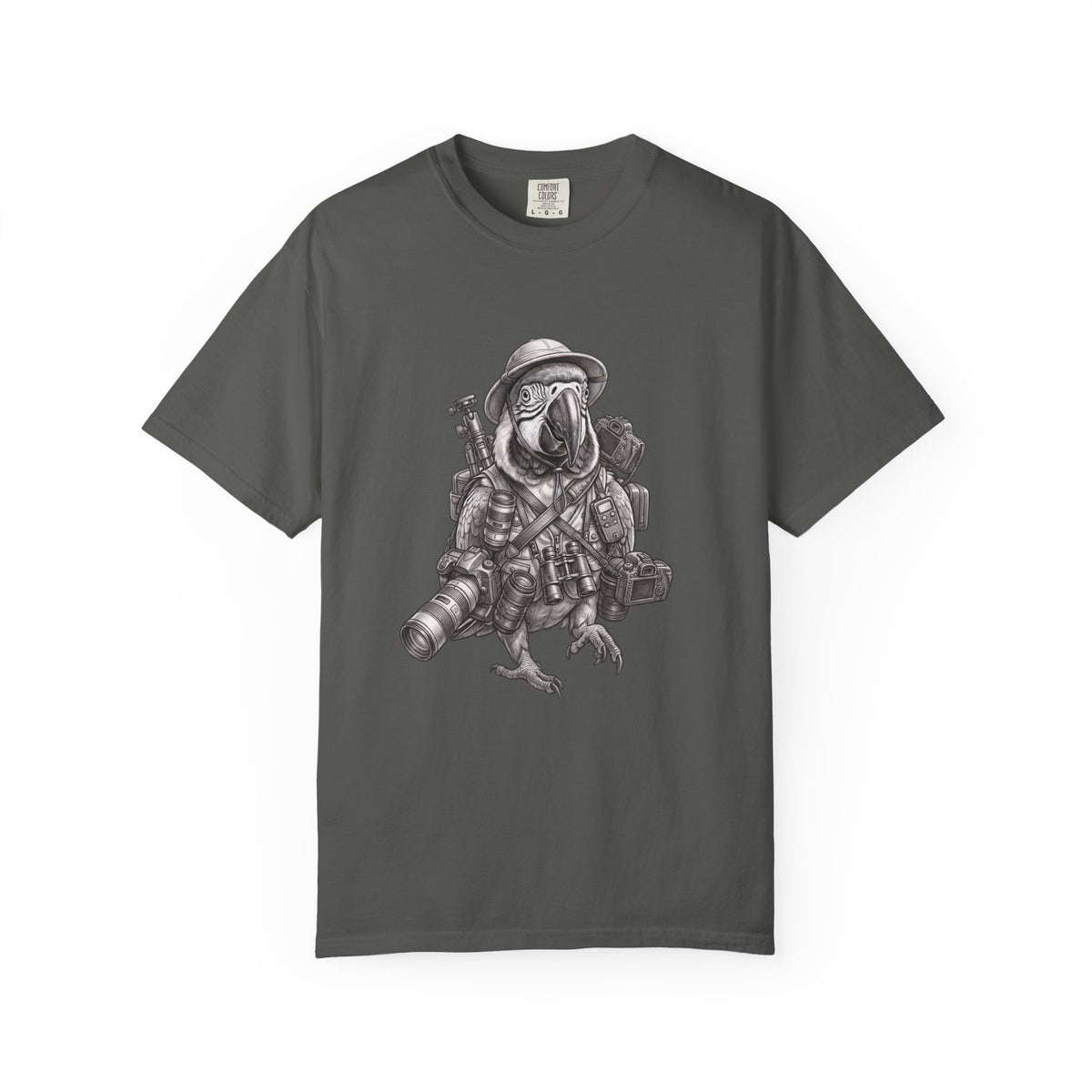 Adventure Parrot T-Shirt — Vintage Explorer Bird Illustration