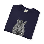 Zebra Front-Print T-Shirt — Realistic Monochrome Wildlife Tee