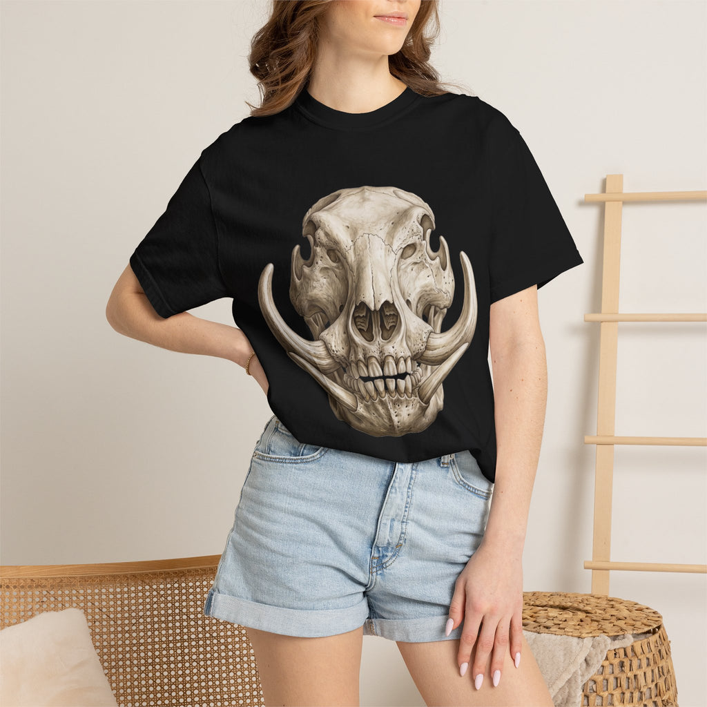 Boar Skull Graphic T-Shirt — Gothic Animal Skull Tee for Men & Women