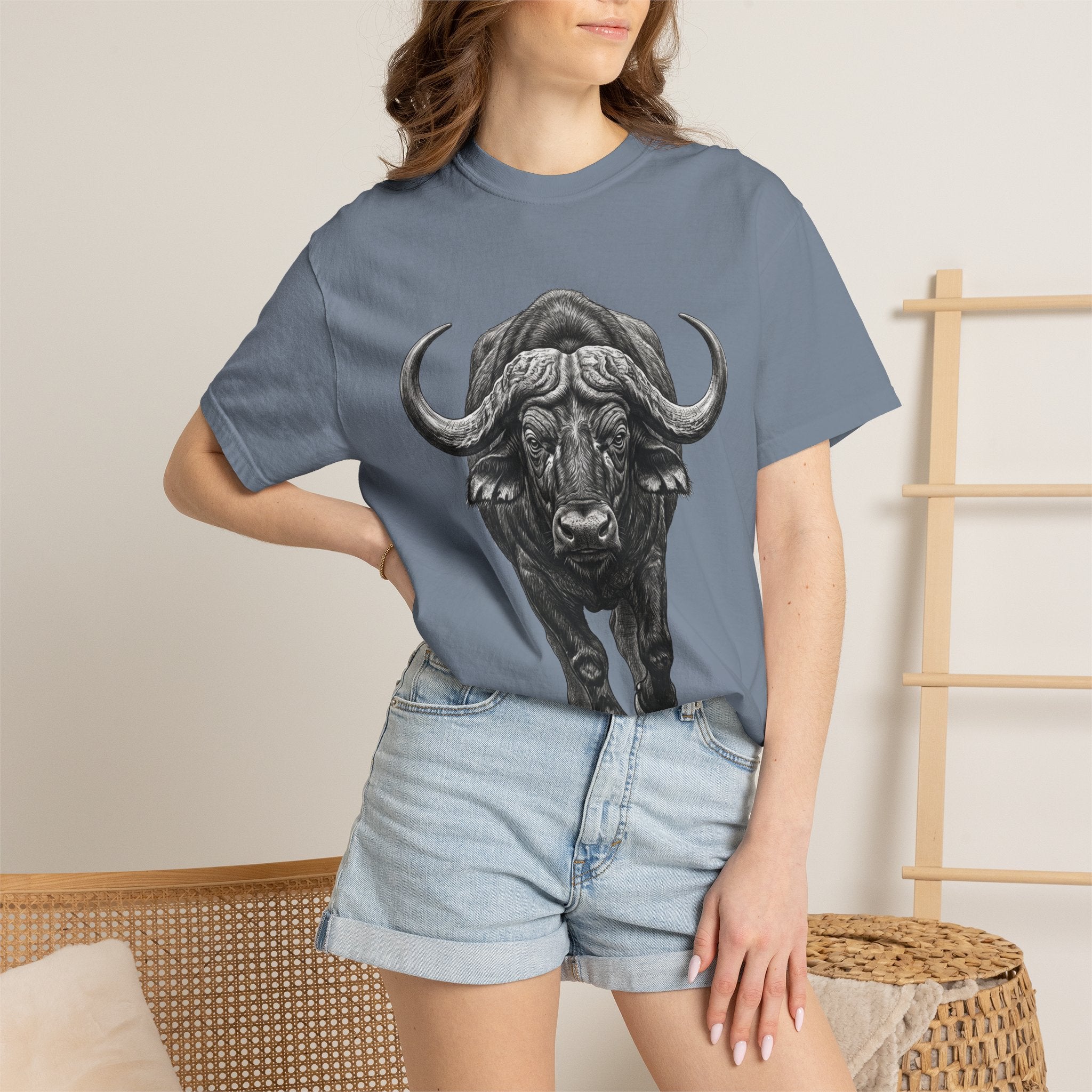 Buffalo Charge T‑Shirt — Bold Running Buffalo Graphic Tee