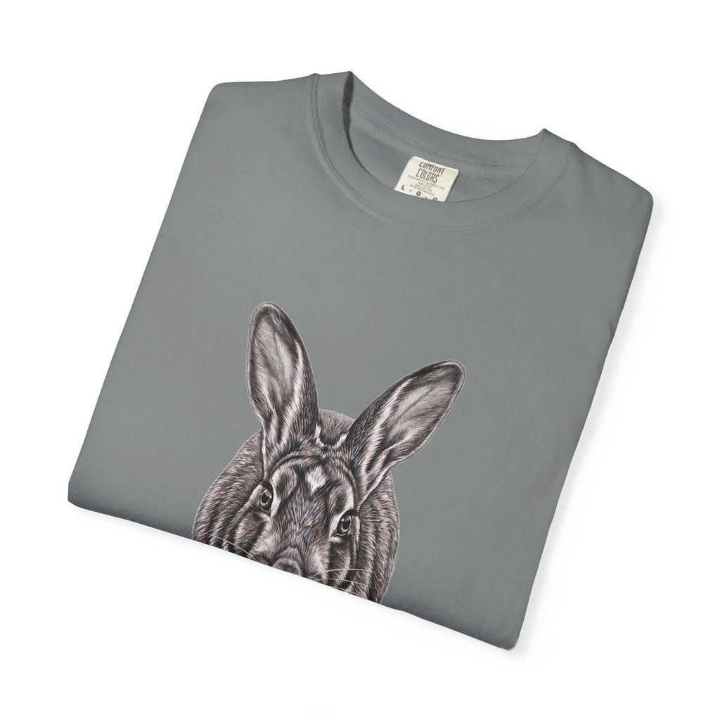 Vintage Rabbit Illustration T-Shirt — Front-Facing Hare Graphic Tee