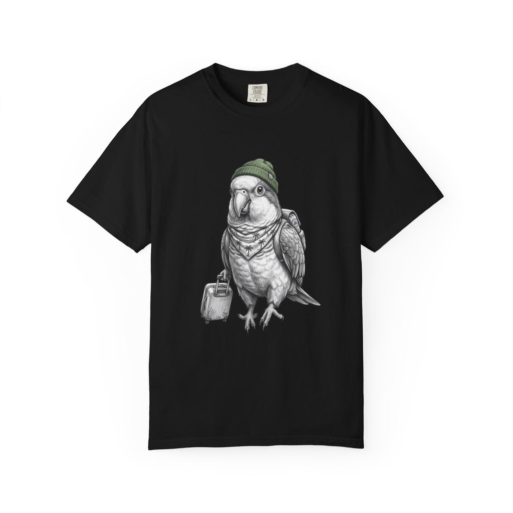 Parrot With Beanie T-Shirt — Hipster Bird Graphic Tee