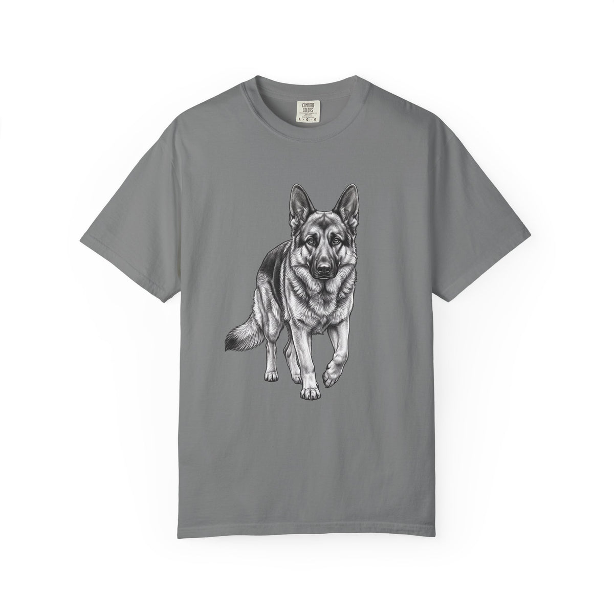 German Shepherd Graphic Tee – Realistic Dog Portrait T-Shirt