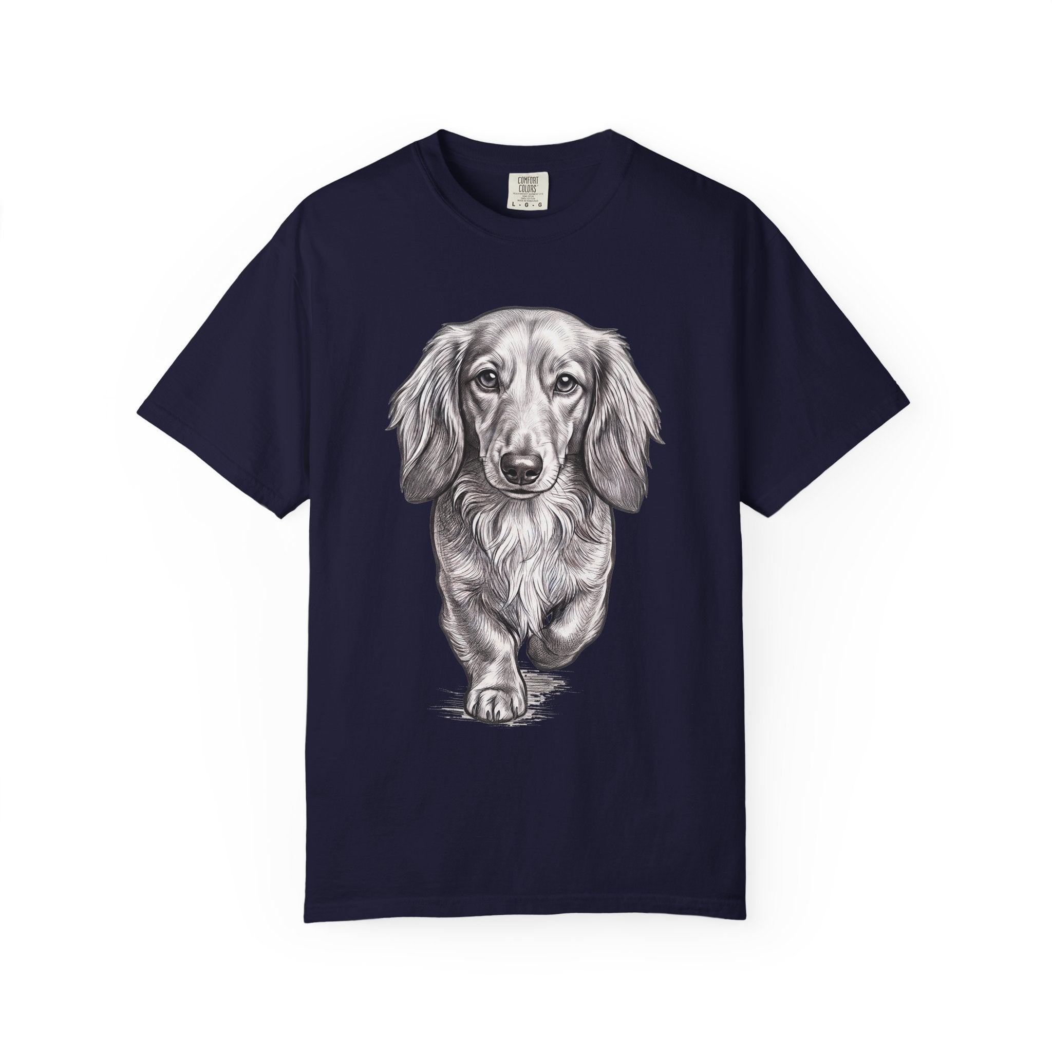 Dachshund Portrait T-Shirt — Realistic Walking Sausage Dog Tee for Dog Lovers